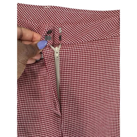 J. Jill Red Gingham Office Career Work Office Cropped Trouser Pants Size 10 - Picture 3 of 13
